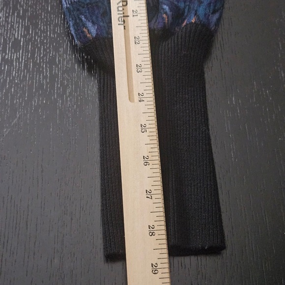 Cara Cara Armelle Puff Sleeve Art Nouveau Deco Print Merino Wool Sweater Size L - Picture 9 of 10